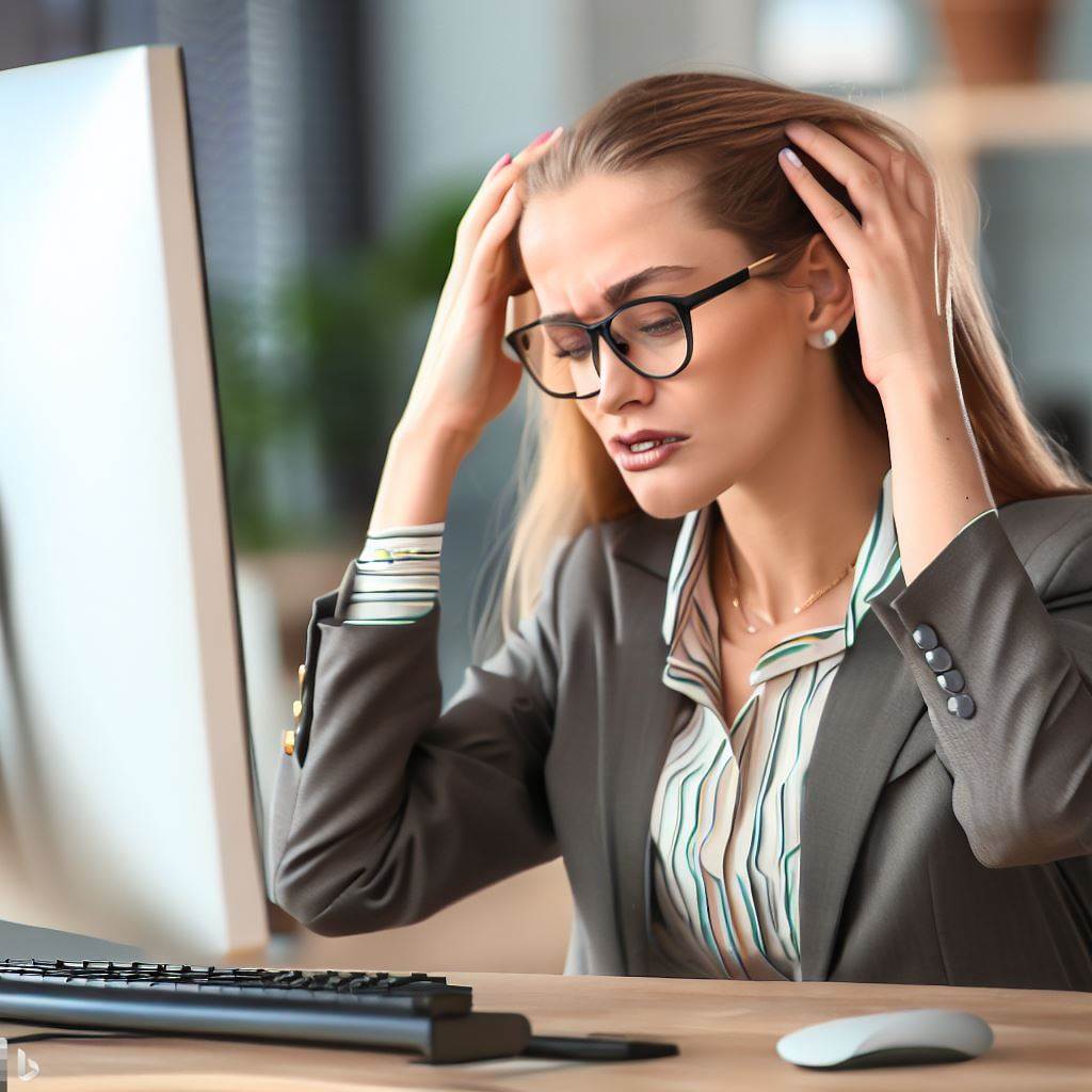 Woman Frustrated at Computer